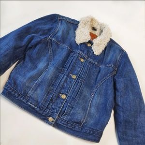 Levi's Denim Sherpa Bomber Jean Jacket Size M
